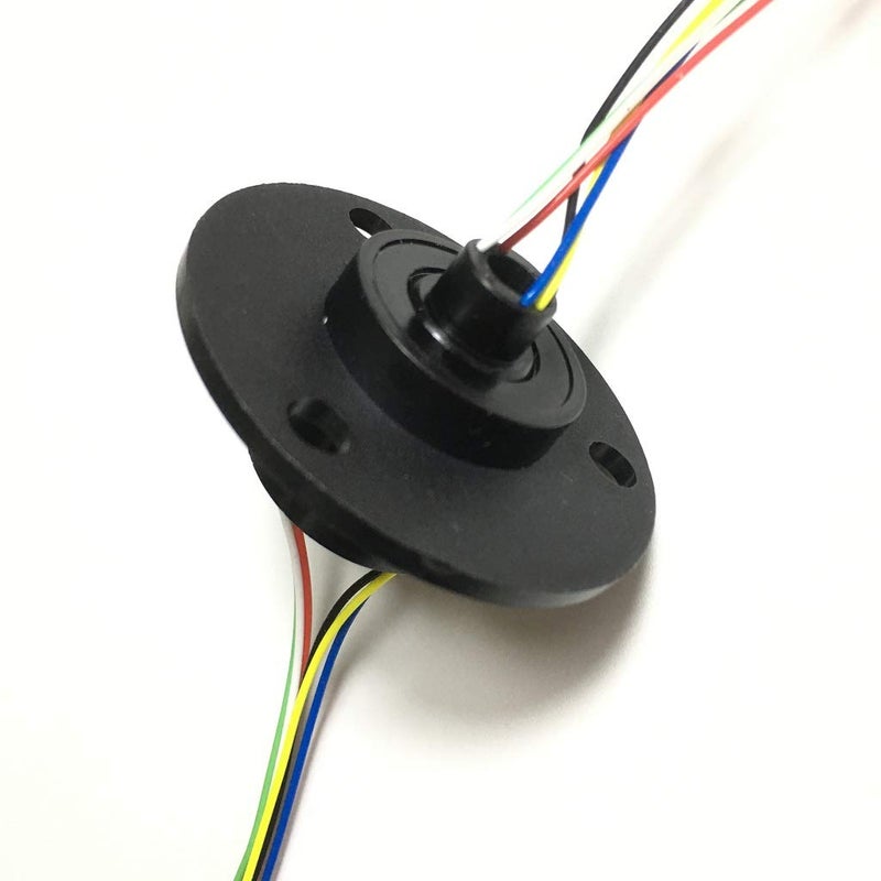 Taidacent Hollow Slip Signal Power Continued 2/4/6/12 Road Collector Ring Conductive Electric Motor Slip Ring Rotating Connector (5mm Inner 22mm Outer 6 Wire 2A) - Image 5