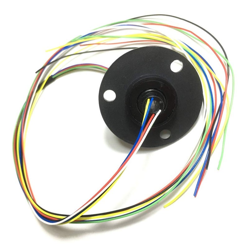 Taidacent Hollow Slip Signal Power Continued 2/4/6/12 Road Collector Ring Conductive Electric Motor Slip Ring Rotating Connector (5mm Inner 22mm Outer 6 Wire 2A) - Image 1