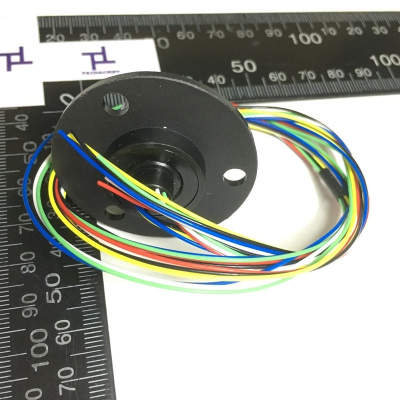 Taidacent Hollow Slip Signal Power Continued 2/4/6/12 Road Collector Ring Conductive Electric Motor Slip Ring Rotating Connector (5mm Inner 22mm Outer 6 Wire 2A) - Image 2
