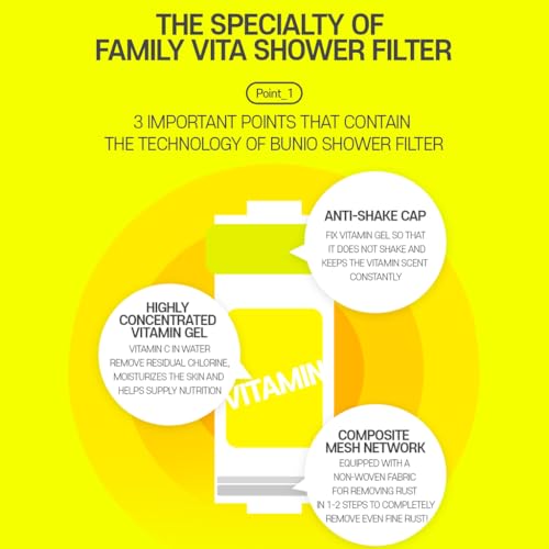 BUNIO BU:NiO Family Vitamin C Shower Filter 5.29Oz - Aroma Scented Shower Head Filter, Hard Water Softener, Chlorine & Rust Remover, Water Purifying, Helps Dry Skin&Hair Loss(LOVELY PEACH) - Image 3