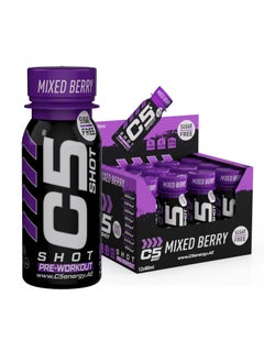 C5 Energy C5 SHOT Pre-Workout Drink | 80ml Liquid Energy Shot | 200mg Caffeine, Beta-Alanine, Creatine, Citrulline | Sugar Free | Zero Calories (Pack of 12, Mixed Berry)  - Image 1