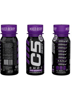 C5 Energy C5 SHOT Pre-Workout Drink | 80ml Liquid Energy Shot | 200mg Caffeine, Beta-Alanine, Creatine, Citrulline | Sugar Free | Zero Calories (Pack of 12, Mixed Berry)  - Image 3