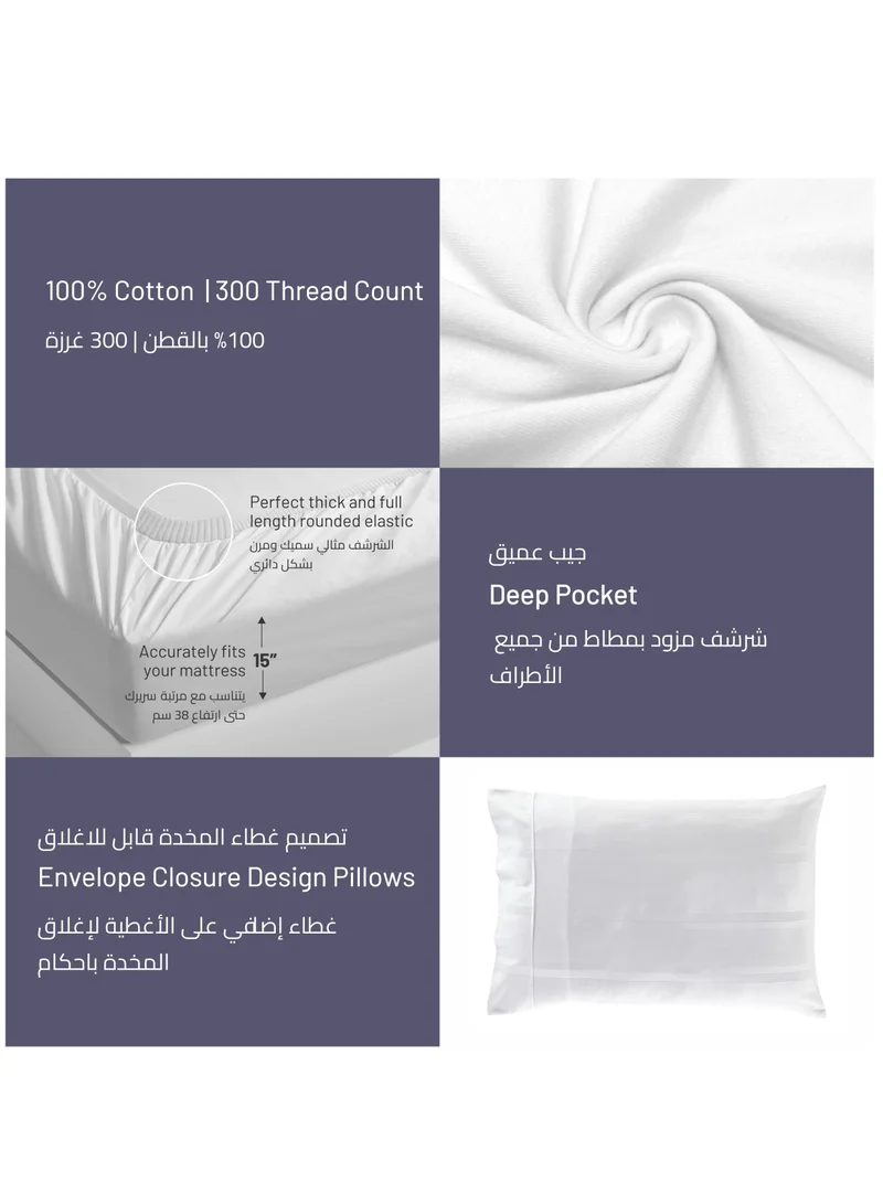 Donetella 8 Piece Hotel Style Comforter Cotton 300 Thread Count Damask Stripes King Size Grey