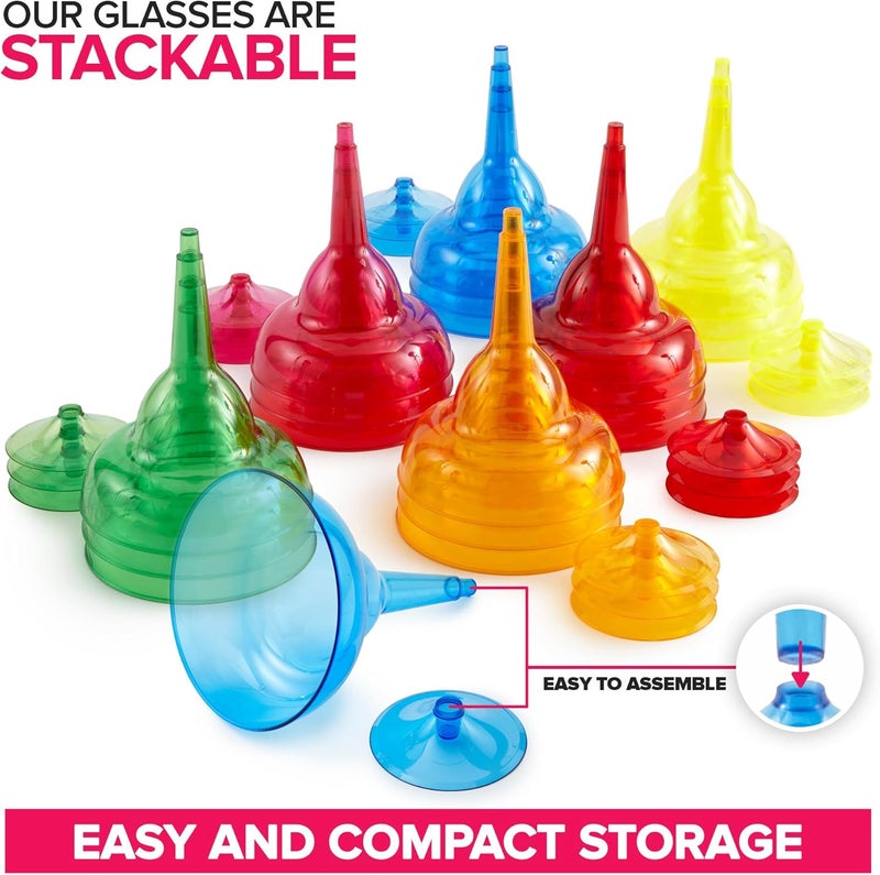 Stock Your Home Multicolor Plastic Margarita Glasses Disposable (Set of 48) Decorations for Cinco de Mayo Parties, Colorful Cocktail Cups for Tropical Party Supplies - Large 12 oz Hurricane Glasses - Image 4