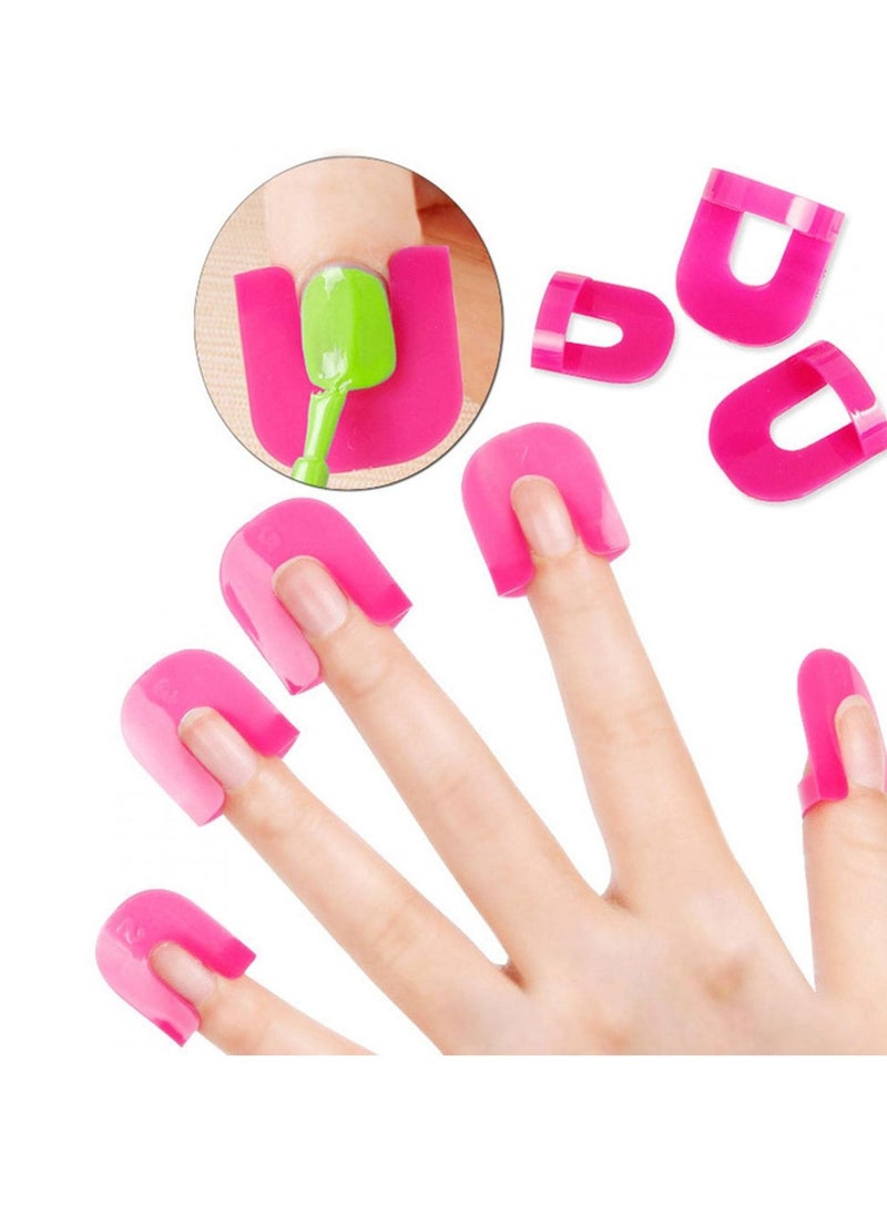 KASTWAVE 130pcs Plastic Nail Polish Protector for Fingers, U Shape Nail Polish Stencil Reusable Nail Covers Tools, Nail Polish Spill Proof Model Polish Glue Overflow Nail Art Accessories (10 sizes)  - Image 2