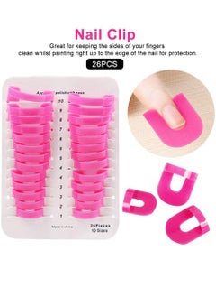 KASTWAVE 130pcs Plastic Nail Polish Protector for Fingers, U Shape Nail Polish Stencil Reusable Nail Covers Tools, Nail Polish Spill Proof Model Polish Glue Overflow Nail Art Accessories (10 sizes)  - Image 3