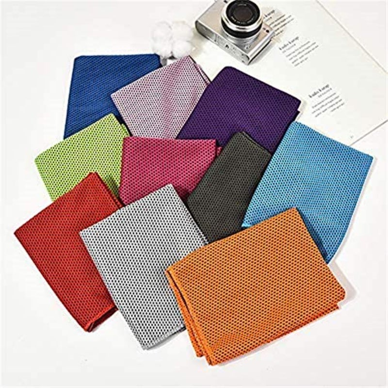 10 Pcs Colors Cooling Towels, Neck Reusable Chill Cool Absorbent Sports Towel for Golf Travel Gym Outdoor Sports Camping Football 30 * 80 cm, 10 pack - Image 3