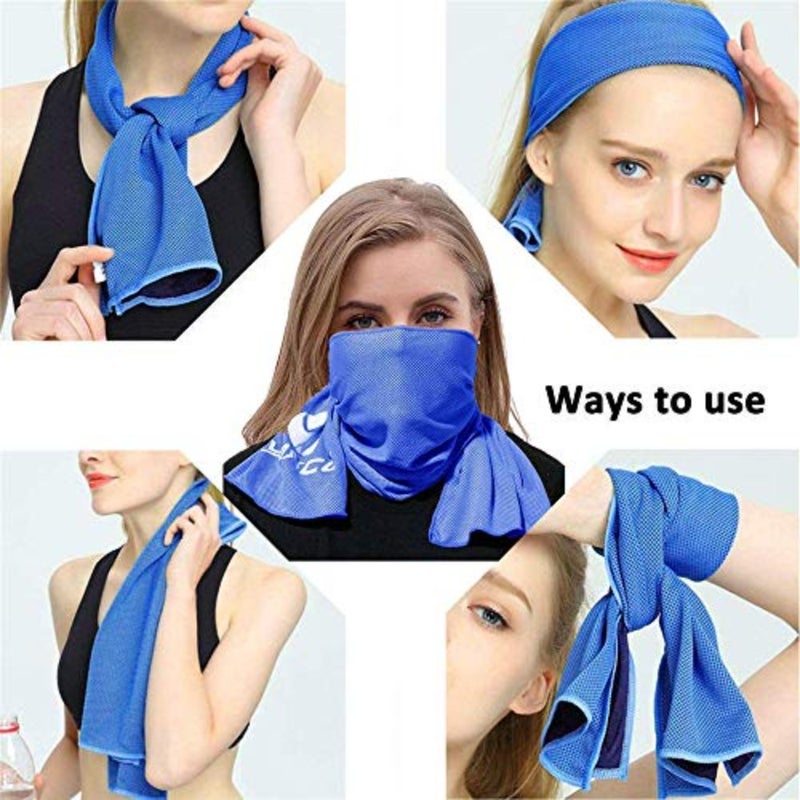10 Pcs Colors Cooling Towels, Neck Reusable Chill Cool Absorbent Sports Towel for Golf Travel Gym Outdoor Sports Camping Football 30 * 80 cm, 10 pack - Image 4