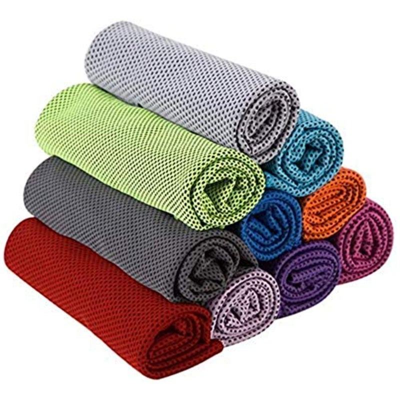 10 Pcs Colors Cooling Towels, Neck Reusable Chill Cool Absorbent Sports Towel for Golf Travel Gym Outdoor Sports Camping Football 30 * 80 cm, 10 pack - Image 2