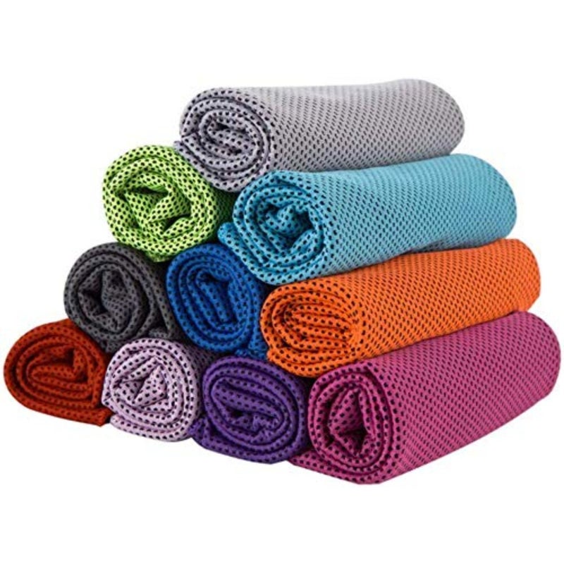 10 Pcs Colors Cooling Towels, Neck Reusable Chill Cool Absorbent Sports Towel for Golf Travel Gym Outdoor Sports Camping Football 30 * 80 cm, 10 pack - Image 1