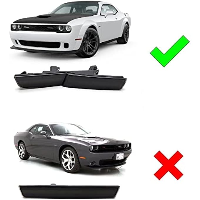 ADIIL Led Side Marker Lights Replacement For 201822 Dodge Challenger Srt Widebody Rt Amber Led Front Fender Oem Fit Sidemarker Lamps Kit Smoked Lens - Image 5