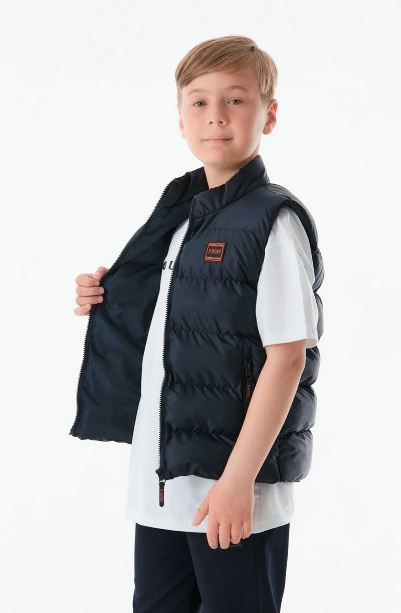 FullaModa Embroidered Zippered Unisex Children's Vest