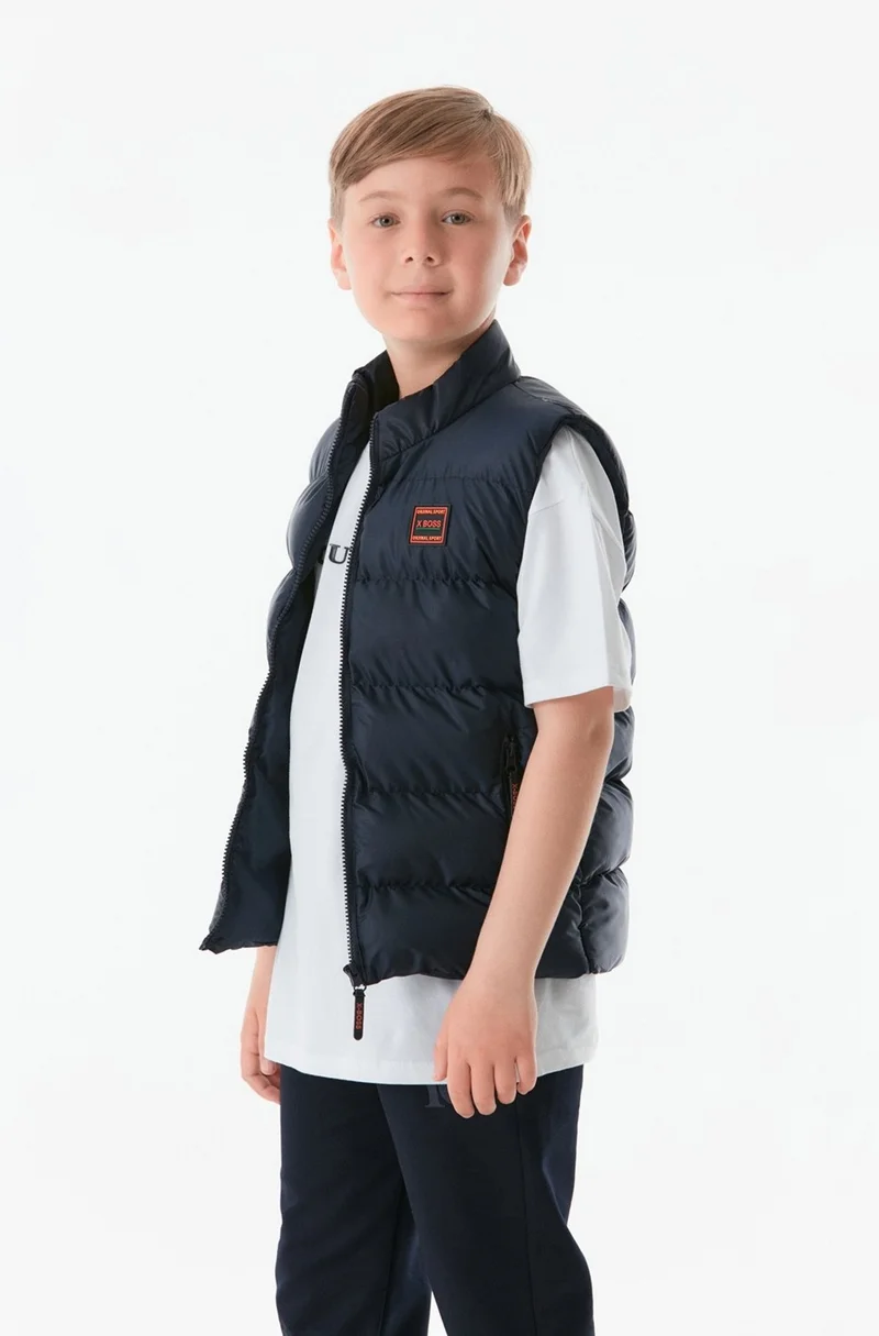 FullaModa Embroidered Zippered Unisex Children's Vest