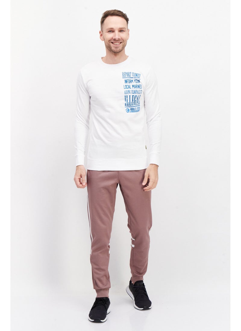 One Piece Men Crew Neck Graphic Print Long Sleeves Sweatshirt, White - Image 5