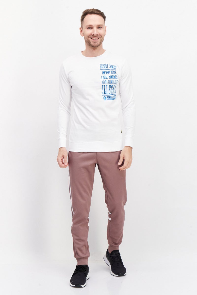 One Piece Men Crew Neck Graphic Print Long Sleeves Sweatshirt, White - Image 3