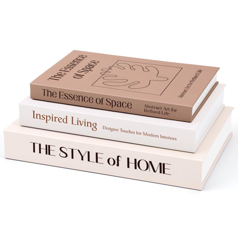 XKDOUS Set of 3 Aesthetic Decorative Books for Home Decor Coffee Table Books Hollow Keepsake Photo Storage Boxes Modern Shelf & Bookshelf Decoration for Living Room, Bedroom - Image 1