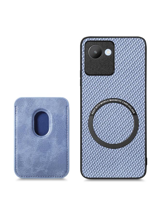 اس-توب جراب هاتف Realme C30 من ألياف الكربون والجلد مع بطاقة Magsafe - Image 4