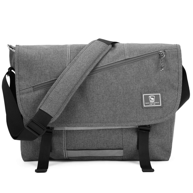 OIWAS OIWAS 15.6 Inch Messenger Bag for Men/Women Crossbody Travel Satchel Bags Laptop Shoulder Bag Large Briefcase Computer Work College Grey  - Image 1