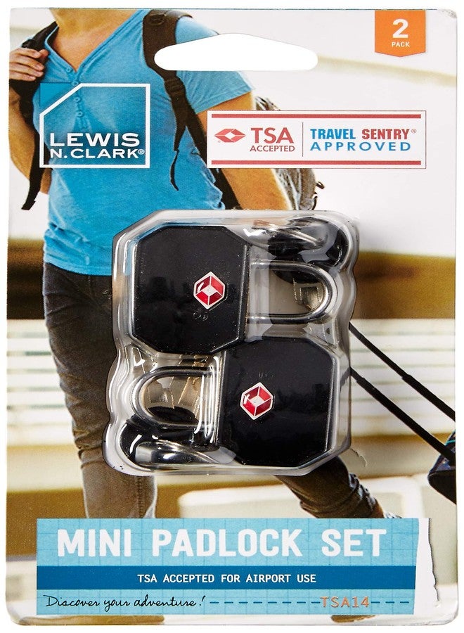 Lewis N. Clark Travel Sentry TSA Lock + Mini Padlock for Luggage Suitcase, Carry On, BackPack, Laptop Bag or Purse - Perfect for Airport, Hotel, And Gym (Includes 4 keys) - 2-Pack, Black - Image 2