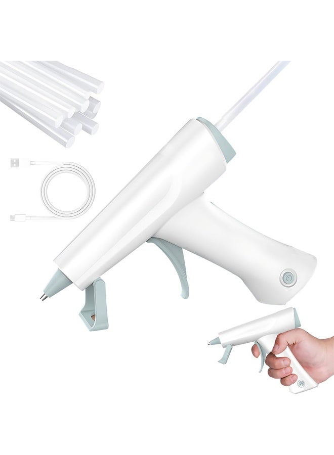 DUNISO Cordless Hot Melt Glue Gun Set, Fast Preheating Glue Gun Set, 10 Premium Glue Gun Sticks, USB Charging Base, DIY Tool for School DIY Art Projects and Home Repairs - Image 1
