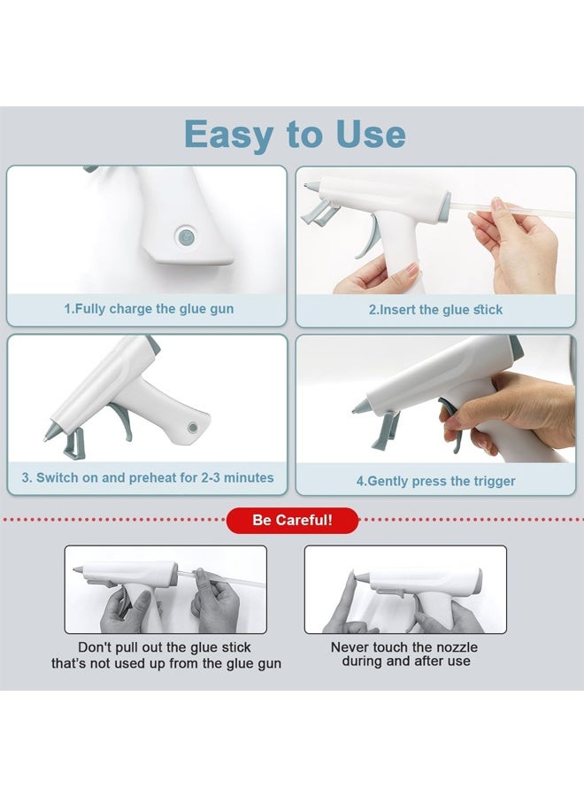 DUNISO Cordless Hot Melt Glue Gun Set, Fast Preheating Glue Gun Set, 10 Premium Glue Gun Sticks, USB Charging Base, DIY Tool for School DIY Art Projects and Home Repairs - Image 5