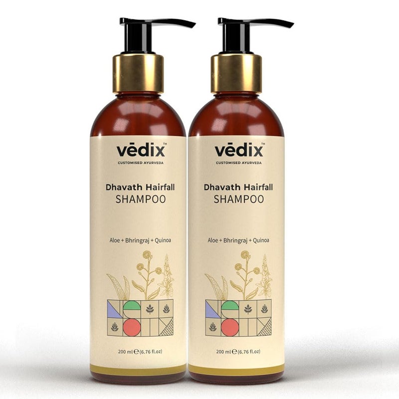 Vedix Dhavath Hair Fall Control Shampoo For Normal-Oily Hair | Ayurvedic Shampoo for Men & Women | Combo Pack | 200 ml*2 - Image 1