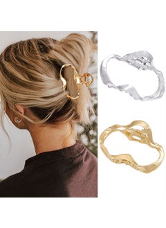 Brinie Hair Clip Barrette 2 Pack Geometric Hollow Metal Alloy No Slip Hair Claw Clips for Thick and Thin Hair for Women and Girls