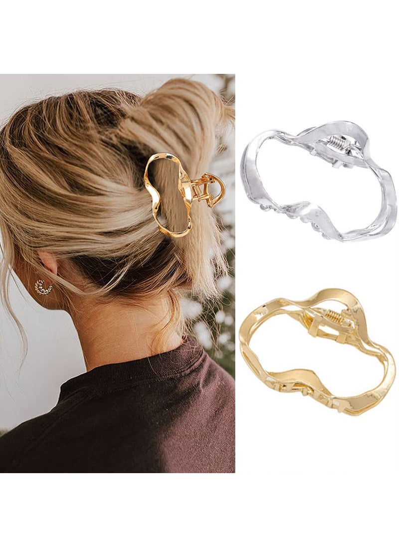 Brinie - Brinie Hair Clip Barrette 2 Pack Geometric Hollow Metal Alloy No Slip Hair Claw Clips for Thick and Thin Hair for Women and Girls - Image 1