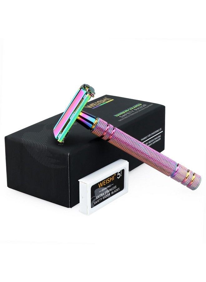 Safety Razor Butterfly Open Double Edge Elegant Rainbow Color