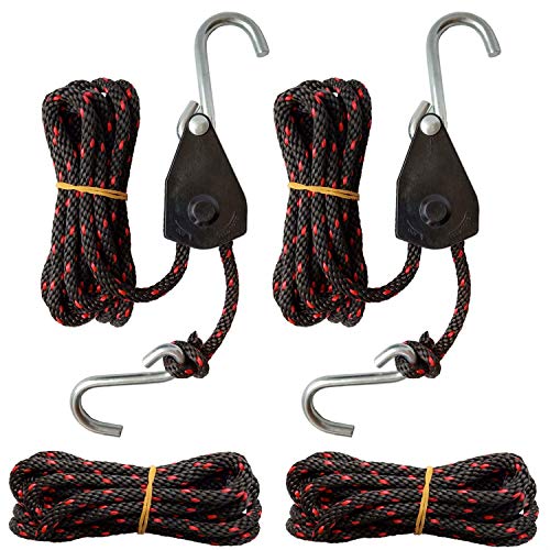 FishYuan Kayak and Canoe Tie Down Set, 4Pcs Quick Loops and 2Pcs Sentry Ratchet Tie Down Rope and 2Pcs Rope - Image 2