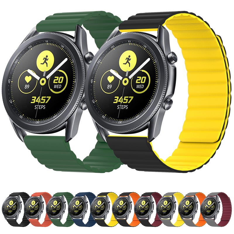 erorex 22Mm For Samsung Smart Watch Universal Silicone Magnetic Watch Band(Black) - Image 2