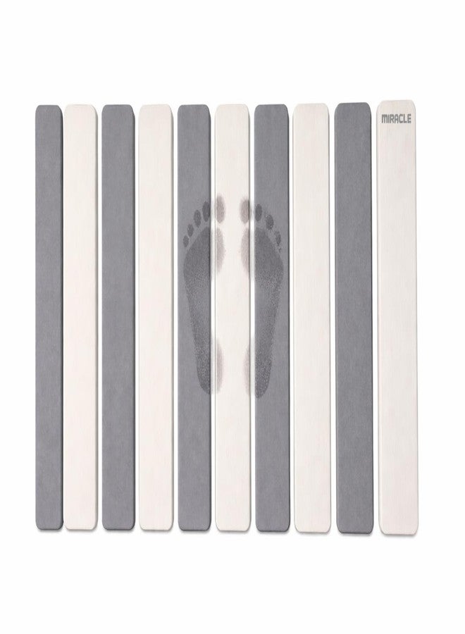 Miracle Foldable Stone Bath Mat 23.6 x 15.5 Inch Diatomaceous Earth Ultra Dry Water Absorbing Bathroom Shower Mat Non Slip Compact Easy Clean Grey and White MIRACLE - Image 2