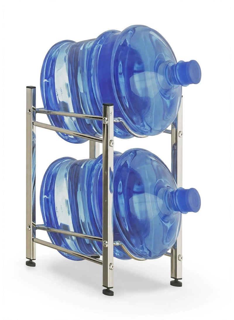 DubaiGallery BUCKET WATER STORAGE RACK EU-364363 – 1PCS Heavy Duty Two Tier Water Bottle Organizer Stand, Space Saving Floor Rack for Home, Kitchen, Office, Restaurant and Commercial Storage - Image 1