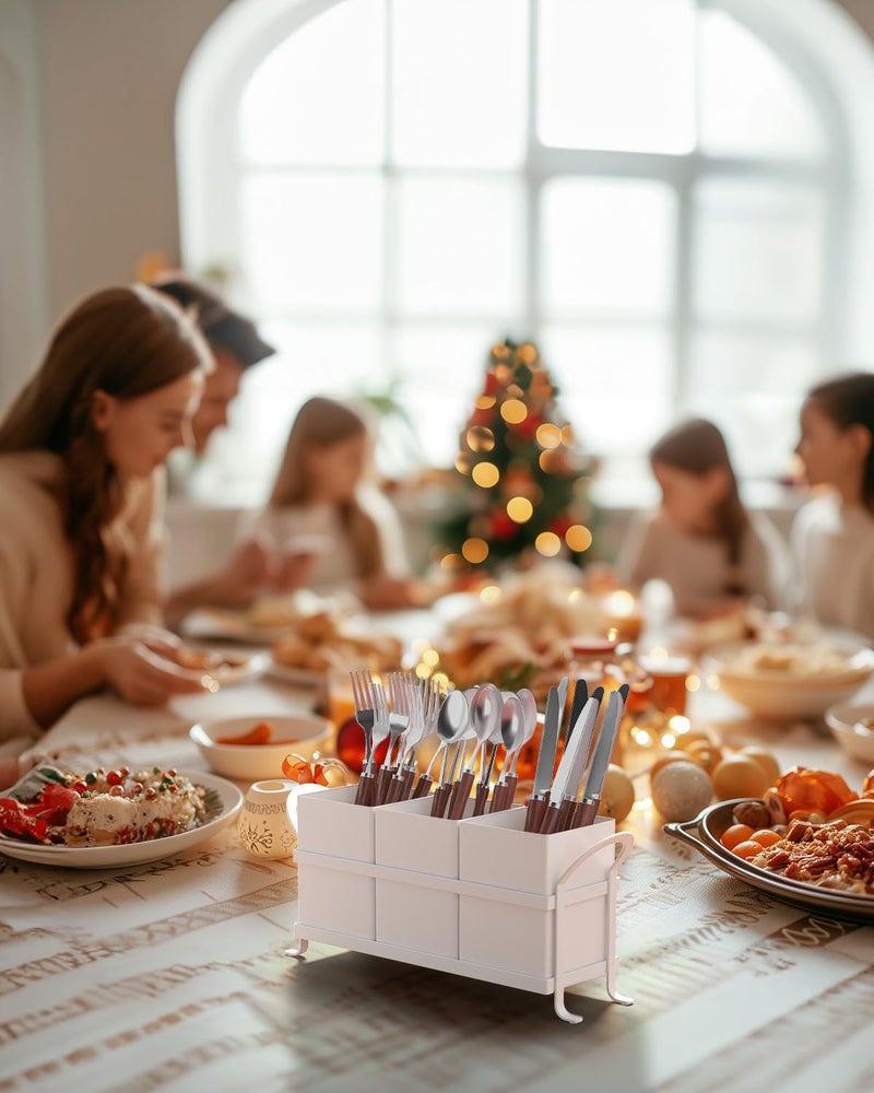 GaryVault White Kitchen Utensil Holder - Chic Silverware Holder for Party, Compact and Versatile Utensil Caddy, Ideal for Countertop and Party Use - Image 5