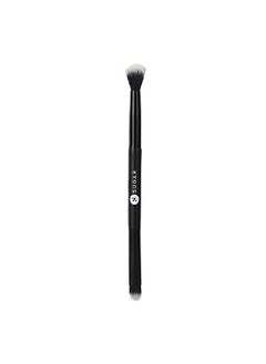 Blend Trend 413 Flat + Round Xl Dual Eyeshadow Brush (Flat And Extra Round Tip) Synthetic Bristles And Wooden Handle