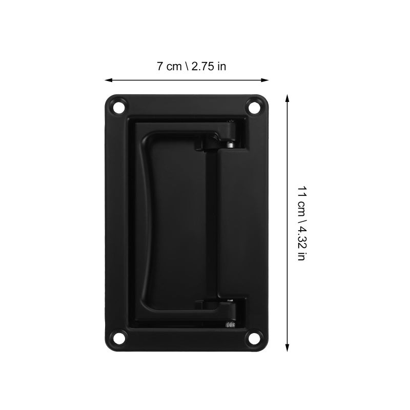 Black Medium Folding Recessed Toolbox Handle For Furniture And Tool Cabinet - Image 3