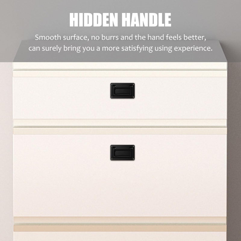Black Medium Folding Recessed Toolbox Handle For Furniture And Tool Cabinet - Image 5