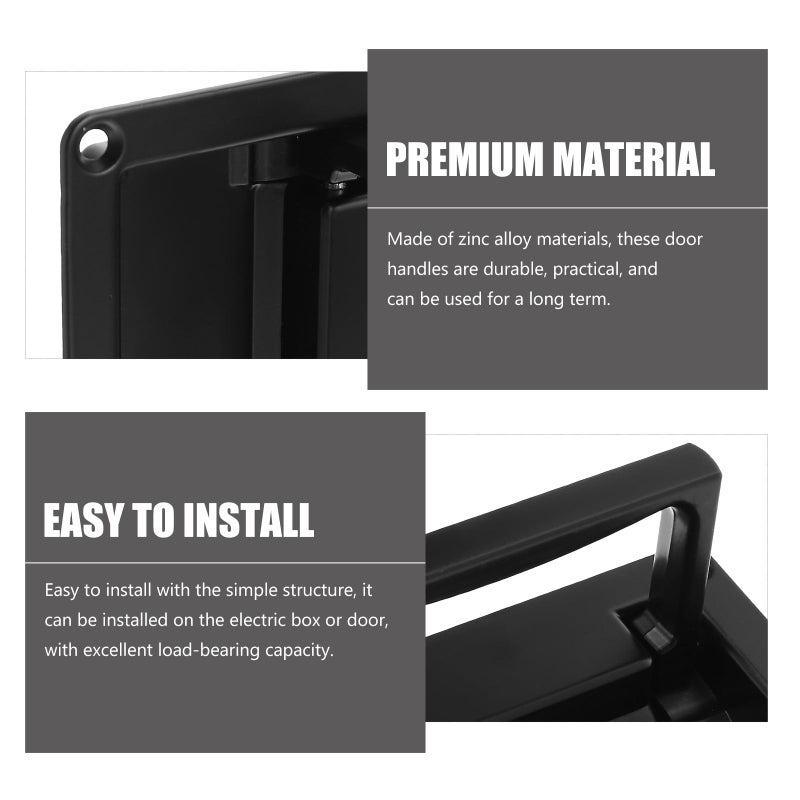 Black Medium Folding Recessed Toolbox Handle For Furniture And Tool Cabinet - Image 4