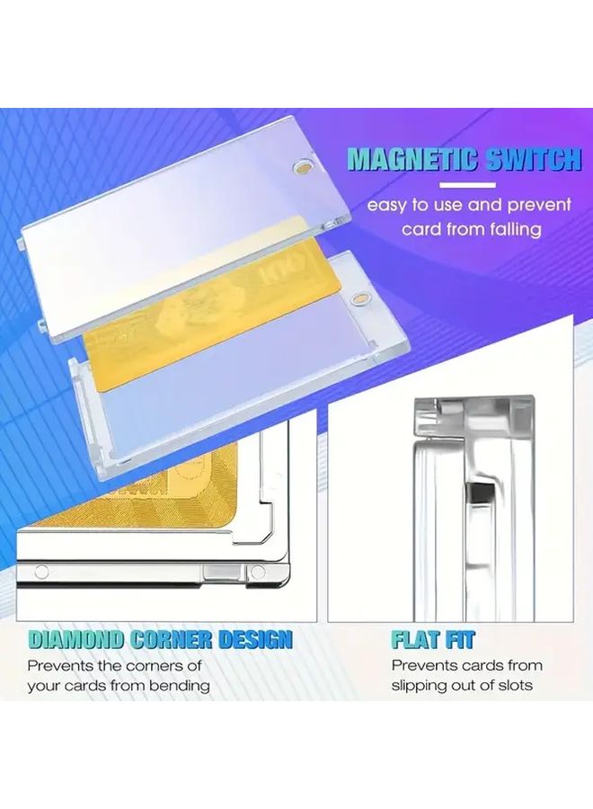 Premium Clear Magnetic Card Holders 55PT for Collectible Trading Cards Secure Storage - Image 5