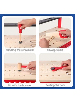 WORKPRO Wooden Workbench Kit Kids Tool Bench, Building Toy Set Creative&Educational Construction Toy, Great Gift For Toddlers 3+  - Image 5