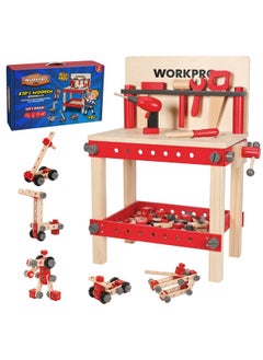 WORKPRO Wooden Workbench Kit Kids Tool Bench, Building Toy Set Creative&Educational Construction Toy, Great Gift For Toddlers 3+  - Image 1