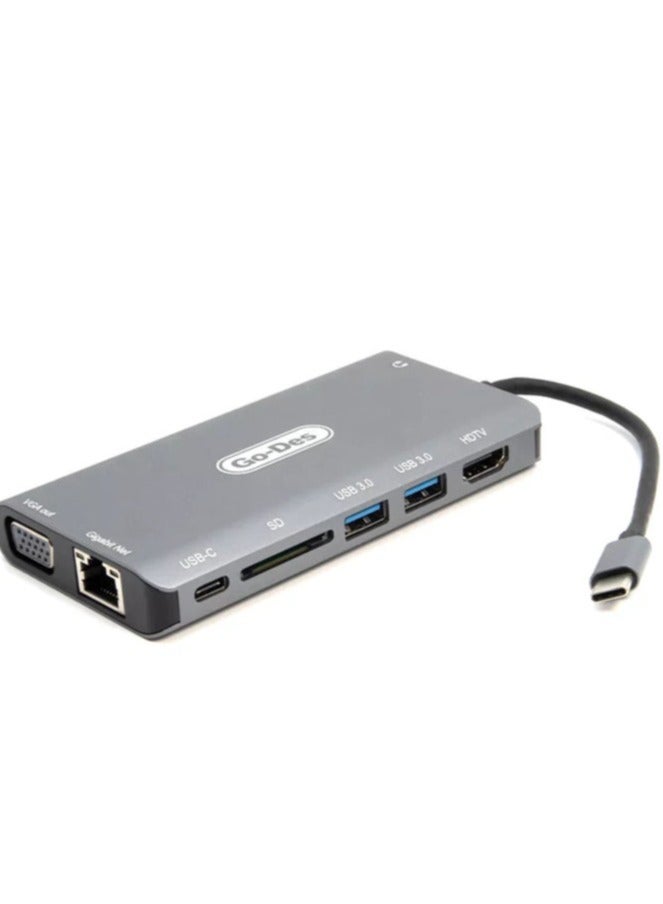NEW USB-C Hub Adapter GD-8792 – 4-in-1 Multiport Adapter with HDMI, USB 3.0, and Power Delivery for Laptops and Tablets  - Image 1