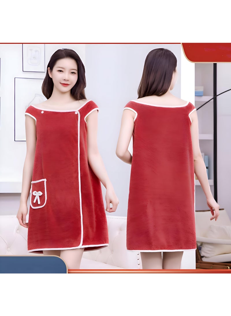 Generic - Sophisticated Women'S Bath Towel With A Robe-Like Design, Made From Luxuriously Soft Fabric, Tailored For Enjoyment In Spas And Bathrooms - Image 1