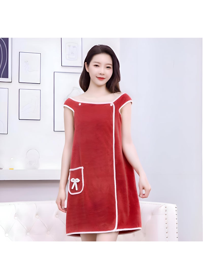 Generic - Sophisticated Women'S Bath Towel With A Robe-Like Design, Made From Luxuriously Soft Fabric, Tailored For Enjoyment In Spas And Bathrooms - Image 1