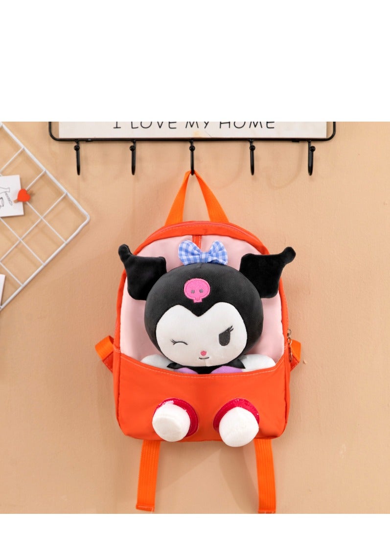 NIBEMINENT Kawaii Plush Kuromi Bag for Girls, Backpack Cute Cartoon Shoulder Anime Toy Fans  - Image 1
