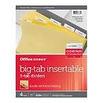 Office Depot أوفيس ديبوت® - ملفات - فواصل قابلة للإدخال مع علامات كبيرة، بيج، علامات شفافة، 5 علامات، مجموعات - Image 3