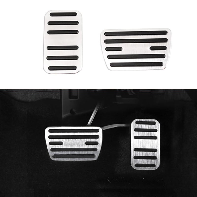 Generic Rifoda for Honda Civic Accelerator Gas Pedal Brake Pedal Cover Fit for 10th Gen Civic 2021 2020 2019 2018 2017 2016 Non-Slip Replacement Pedal Pad Aluminum Performance Foot Pedals Set(Silver) - Image 1