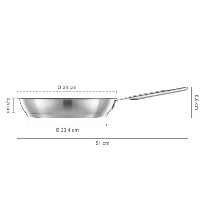 Fiskars Stainless Steel All Steel Frying Pan 28CM 1064745 - Image 2