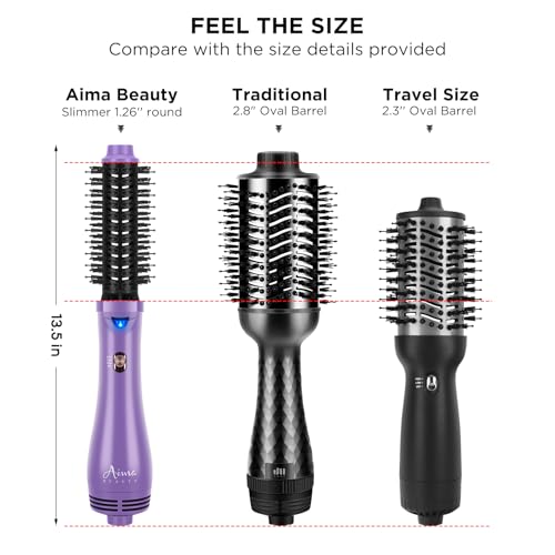 Aima Beauty Hot Air Brush, Aima Beauty Salon One-Step Hair Dryer and Volumizer, 4-in-1 Hair Dryer Brush, Hair Styling Tools, Purple-Round - Image 3