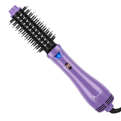 Aima Beauty Hot Air Brush, Aima Beauty Salon One-Step Hair Dryer and Volumizer, 4-in-1 Hair Dryer Brush, Hair Styling Tools, Purple-Round - Image 1